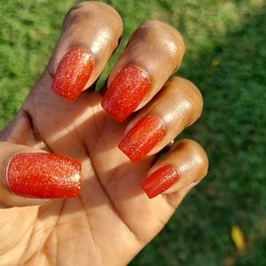 Red Sparkle Press on Nails